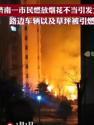 济南一市民燃放烟花引发大火