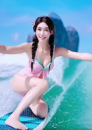 小姐姐泳装 泳装美女 尾波冲浪2