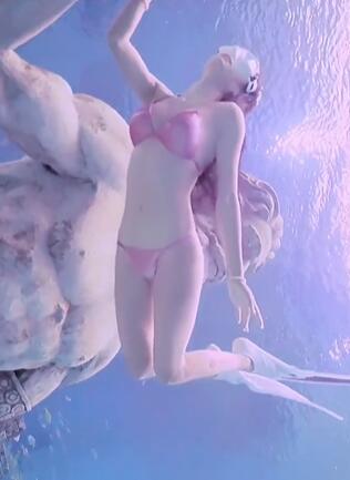 水下拍摄潜水女孩 水中女孩1